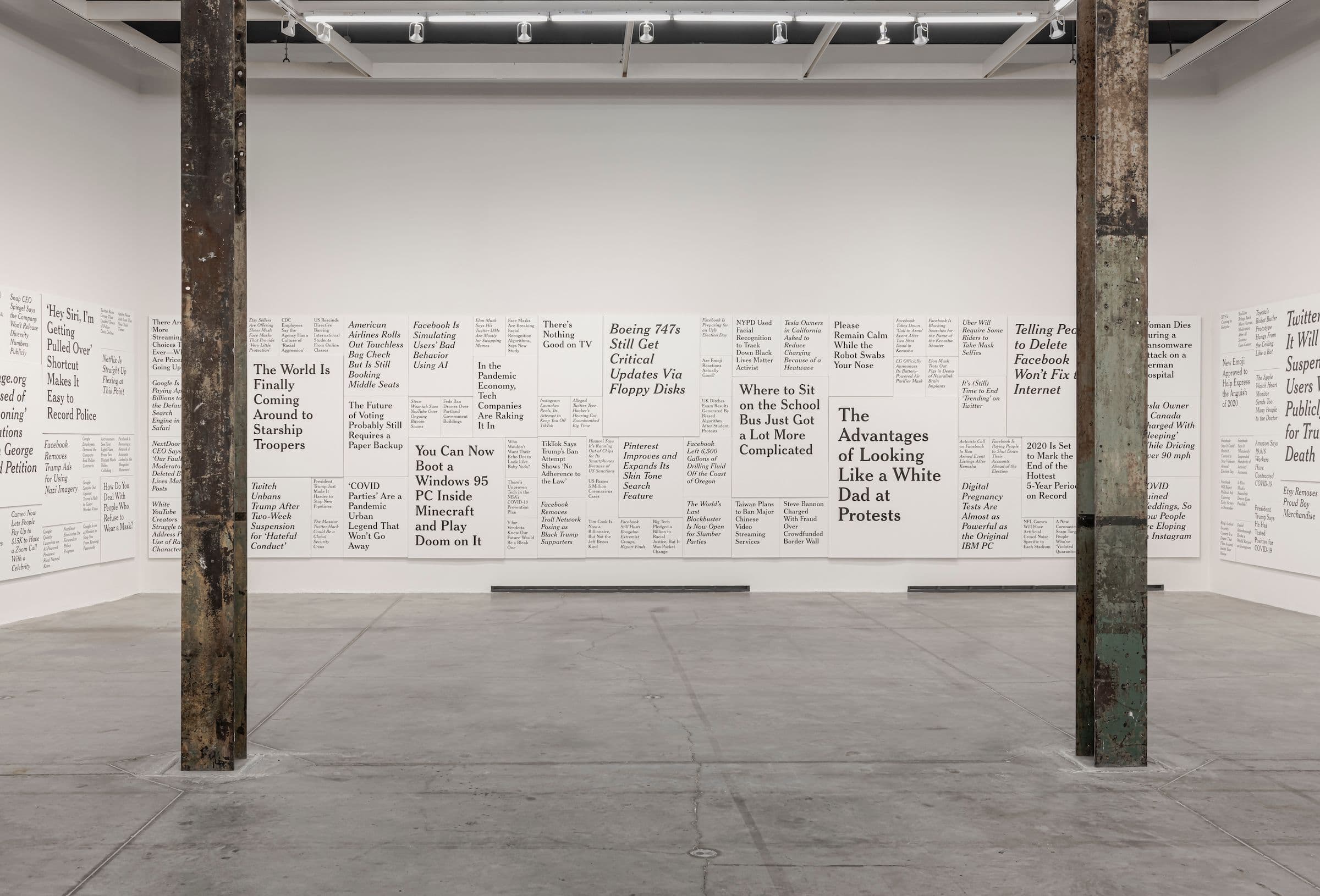 Ron Terada, TL;DR, 2020-2022. Acrylic on canvas. Courtesy the artist and Catriona Jeffries, Vancouver. Installation view: WE DID THIS TO OURSELVES, The Power Plant, Toronto, 2023. Photo: Toni Hafkenscheid.