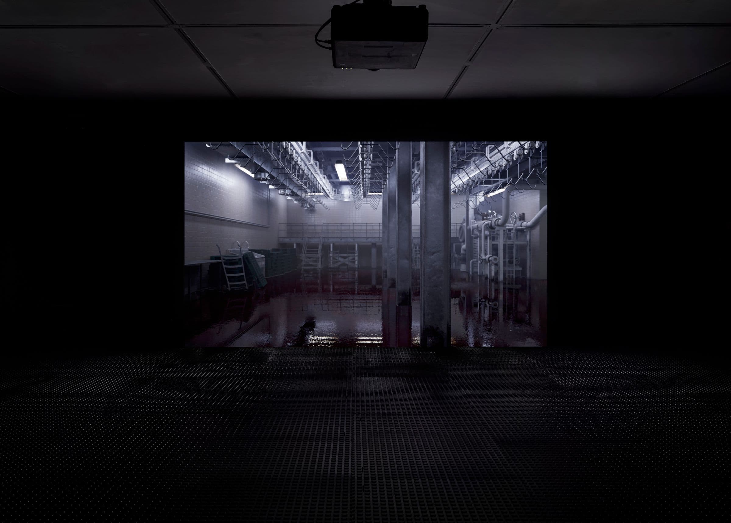Aria Dean, Abattoir, U.S.A.!, 2023. Installation view: Abattoir, U.S.A.!, The Power Plant Contemporary Art Gallery, Toronto, 2023. Photo: Toni Hafkenscheid.