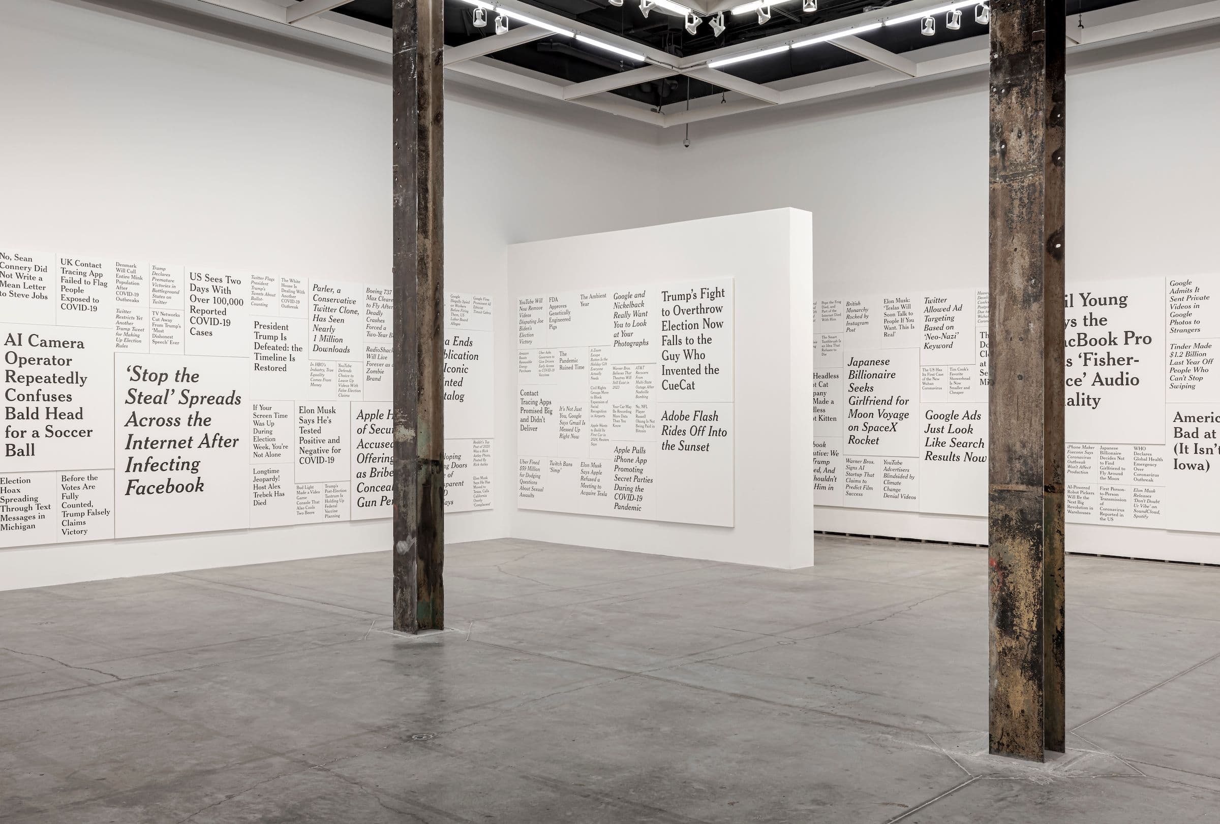 Ron Terada, TL;DR, 2020-2022. Acrylic on canvas. Courtesy the artist and Catriona Jeffries, Vancouver. Installation view: WE DID THIS TO OURSELVES, The Power Plant, Toronto, 2023. Photo: Toni Hafkenscheid.