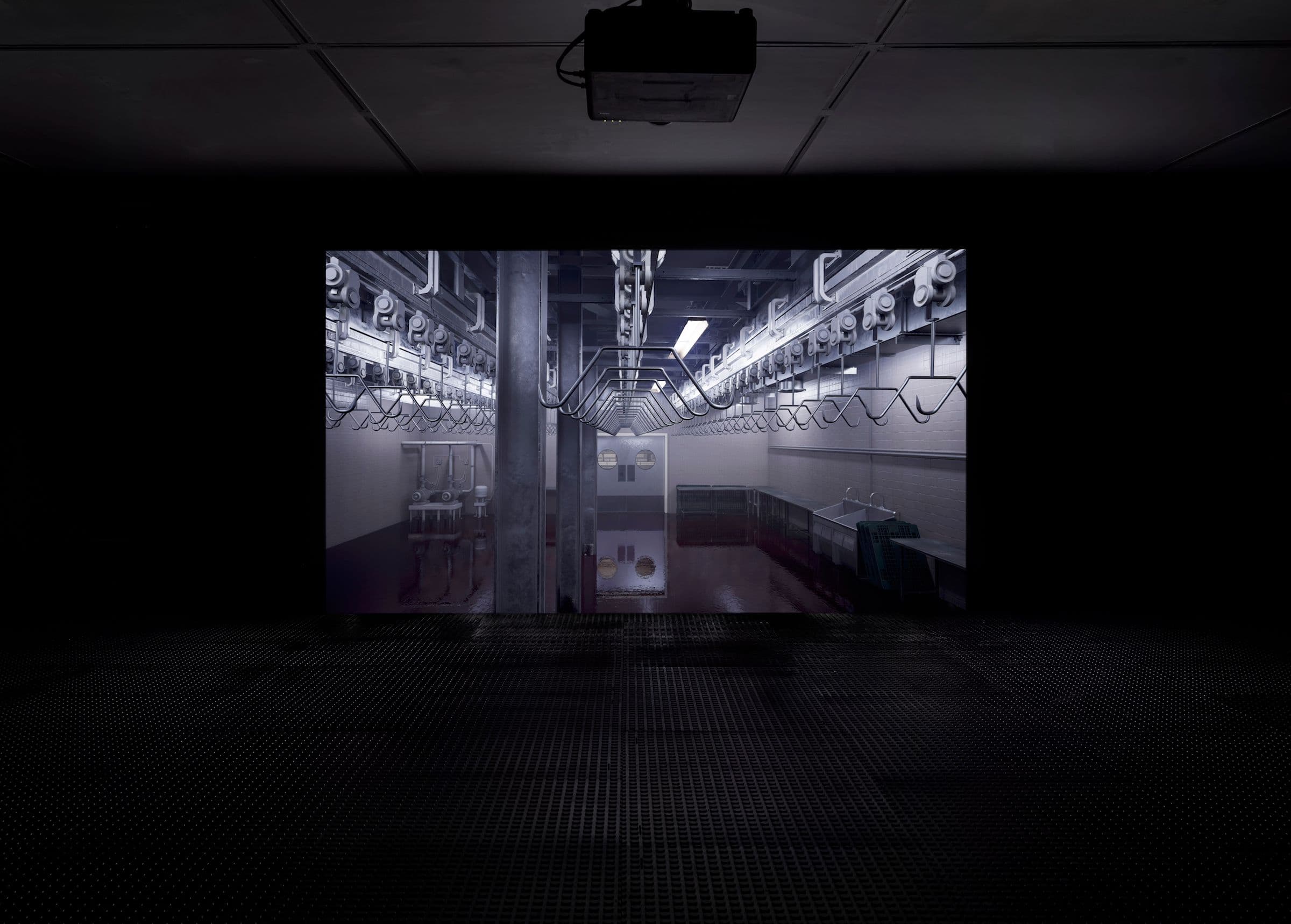 Aria Dean, Abattoir, U.S.A.!, 2023. Installation view: Abattoir, U.S.A.!, The Power Plant Contemporary Art Gallery, Toronto, 2023. Photo: Toni Hafkenscheid.