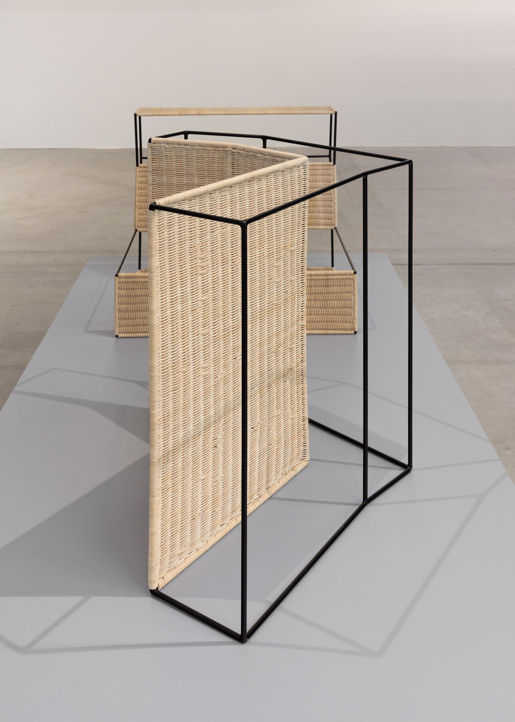Terence Gower, (Havana) Modules, 2016–2018. Two steel and wicker sculptures. Courtesy the artist and LABOR, Mexico City. Installation view: Embassy, The Power Plant Contemporary Art Gallery, Toronto, 2024. Photo: LF Documentation.