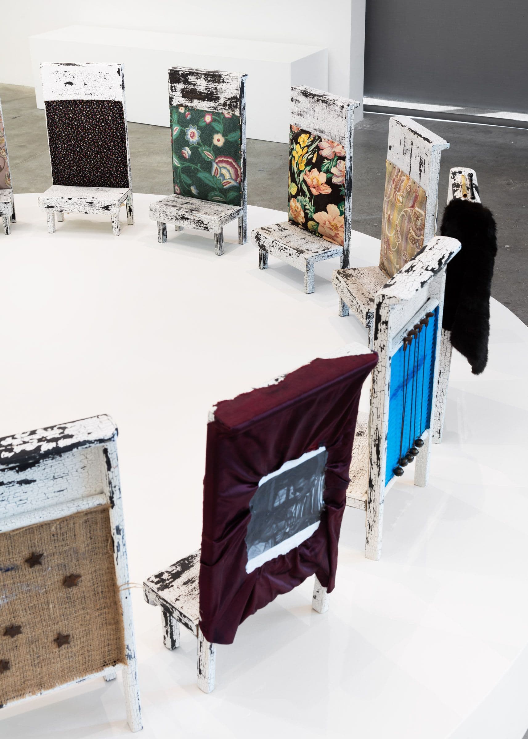 June Clark, Keepers, 2004–2023. Mixed media. Courtesy the artist and Daniel Faria Gallery. Courtesy the artist and Daniel Faria Gallery. Installation view: Witness, The Power Plant Contemporary Art Gallery, Toronto, 2024. Photo: LF Documentation.
