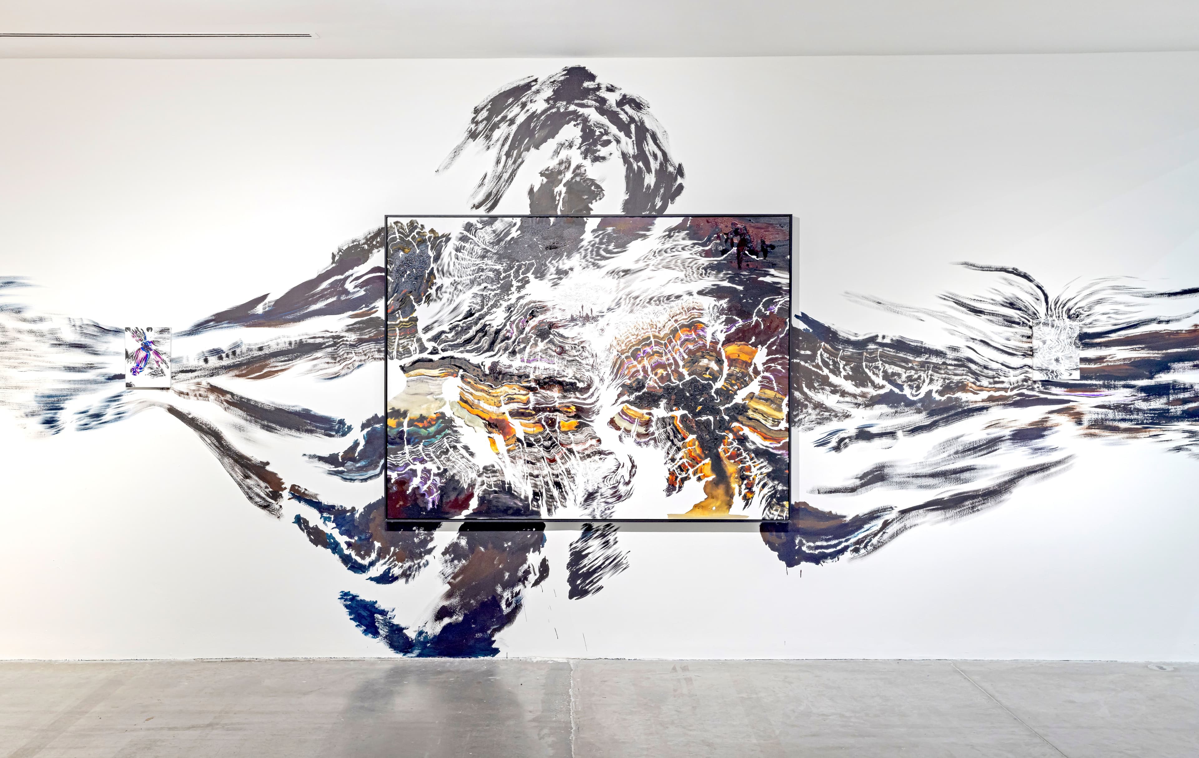 Abdelkader Benchamma, Engramme - Souterrain, 2023. Ink on canvas. Courtesy the artist and TEMPLON, Paris – Brussels – New York. The Power Plant Contemporary Art Gallery, Toronto 2023. Photo: Toni Hafkenscheid.