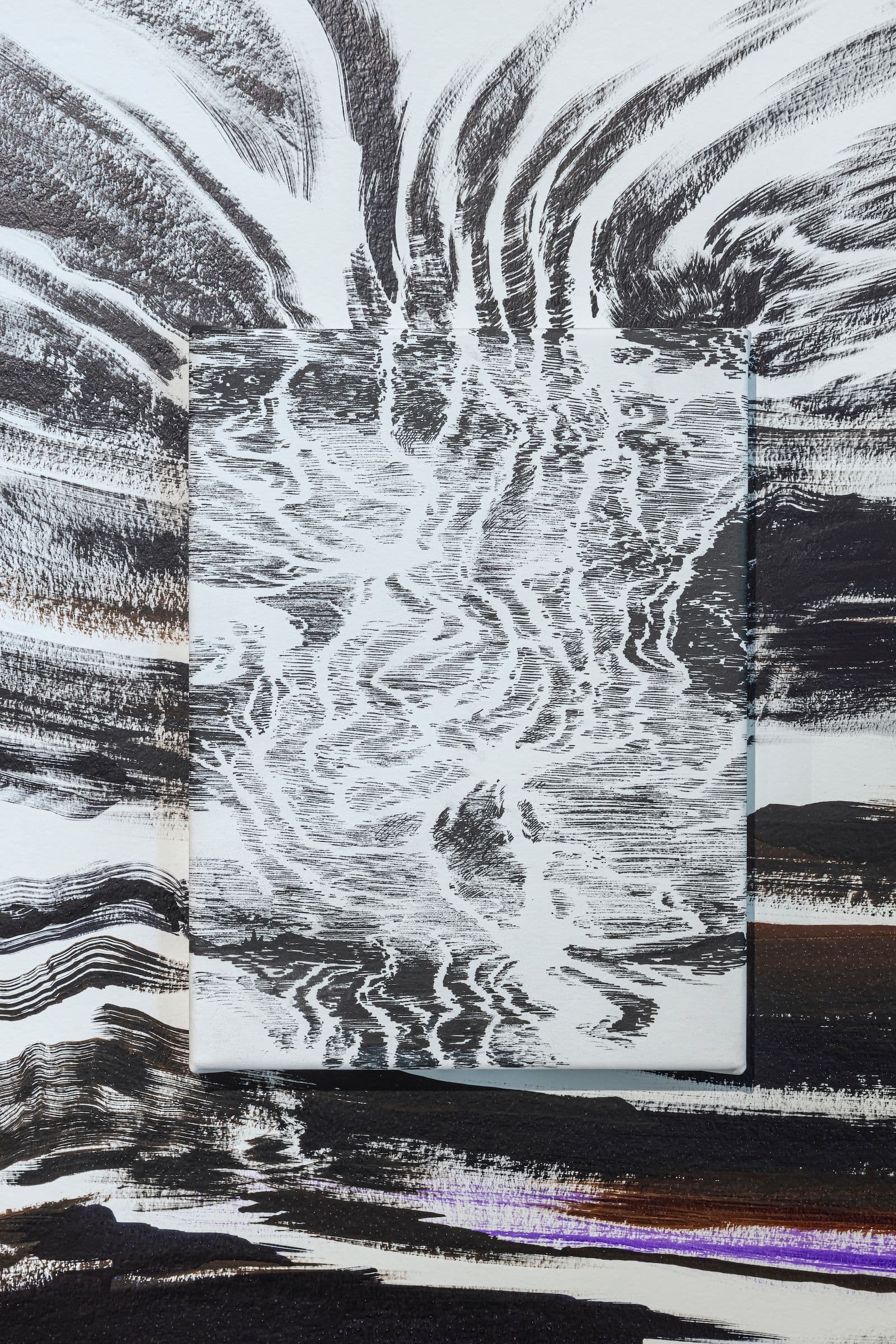Abdelkader Benchamma, Untitled, 2023. Ink and pen on canvas. Courtesy the artist and TEMPLON, Paris – Brussels – New York. Photo: Toni Hafkenscheid.