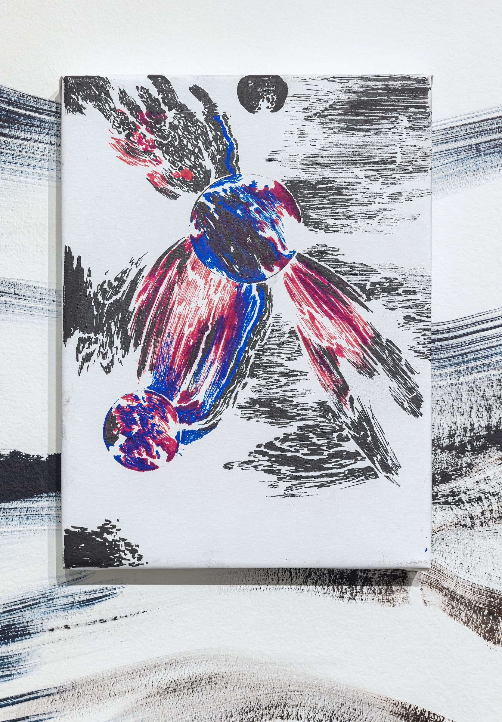 Abdelkader Benchamma, Untitled, 2023. Ink and pen on canvas. Courtesy the artist and TEMPLON, Paris – Brussels – New York. Photo: Toni Hafkenscheid.