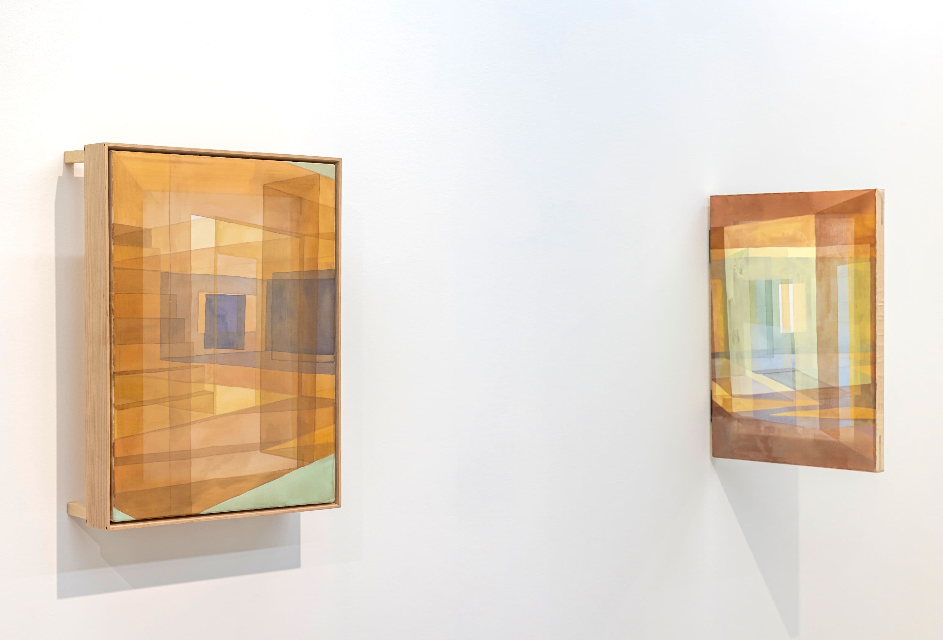 Ella Gonzales, Follow Me, first, 2023. Acrylic on piña silk, metal hinges. Courtesy the artist
