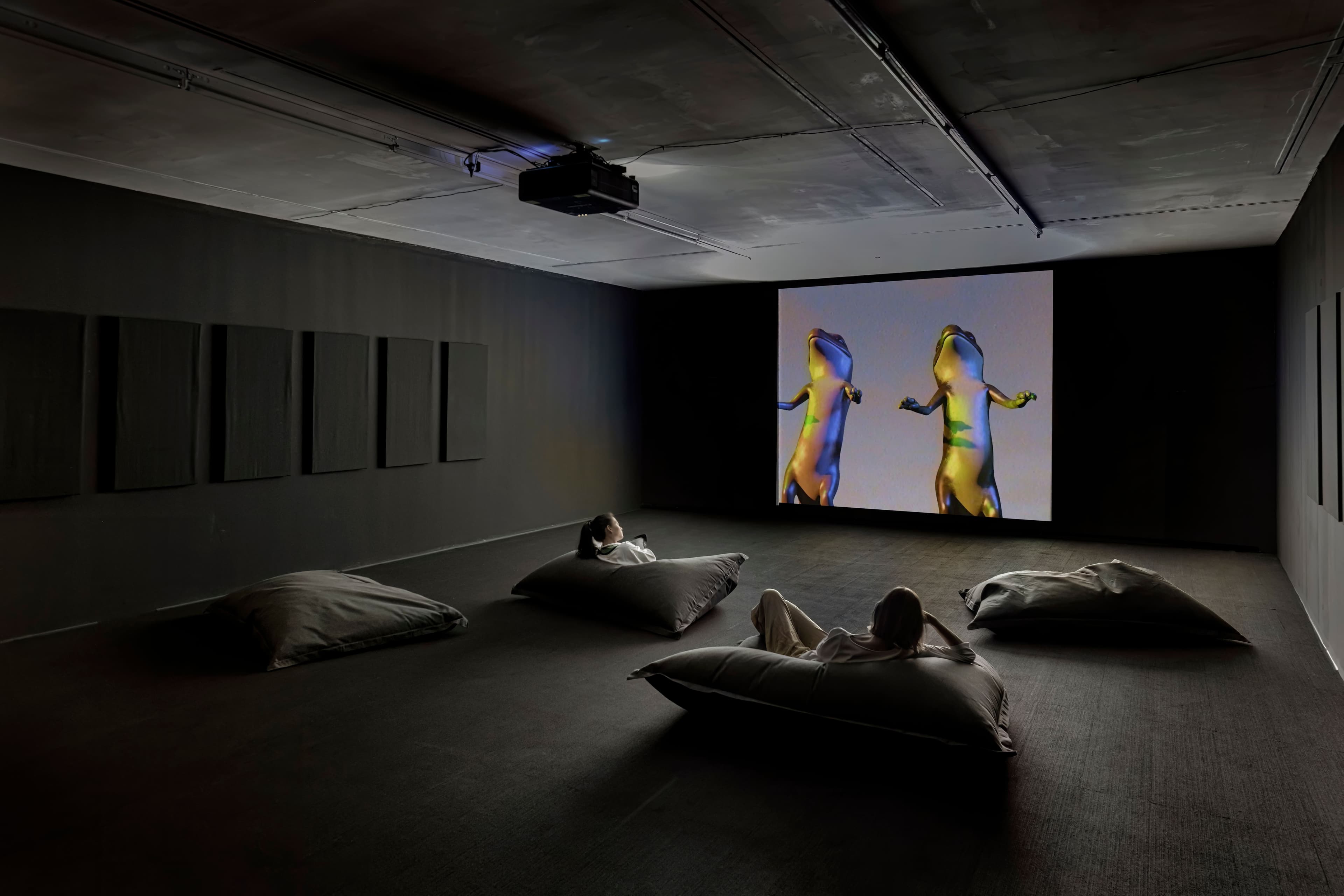 Meriem Bennani and Orian Barki, 2 Lizards, 2020. Digital video, colour, sound in English, 22:00. Collection of The Vega Foundation. Installation view: The Power Plant, Toronto, 2022. Photo: Toni Hafkenscheid.