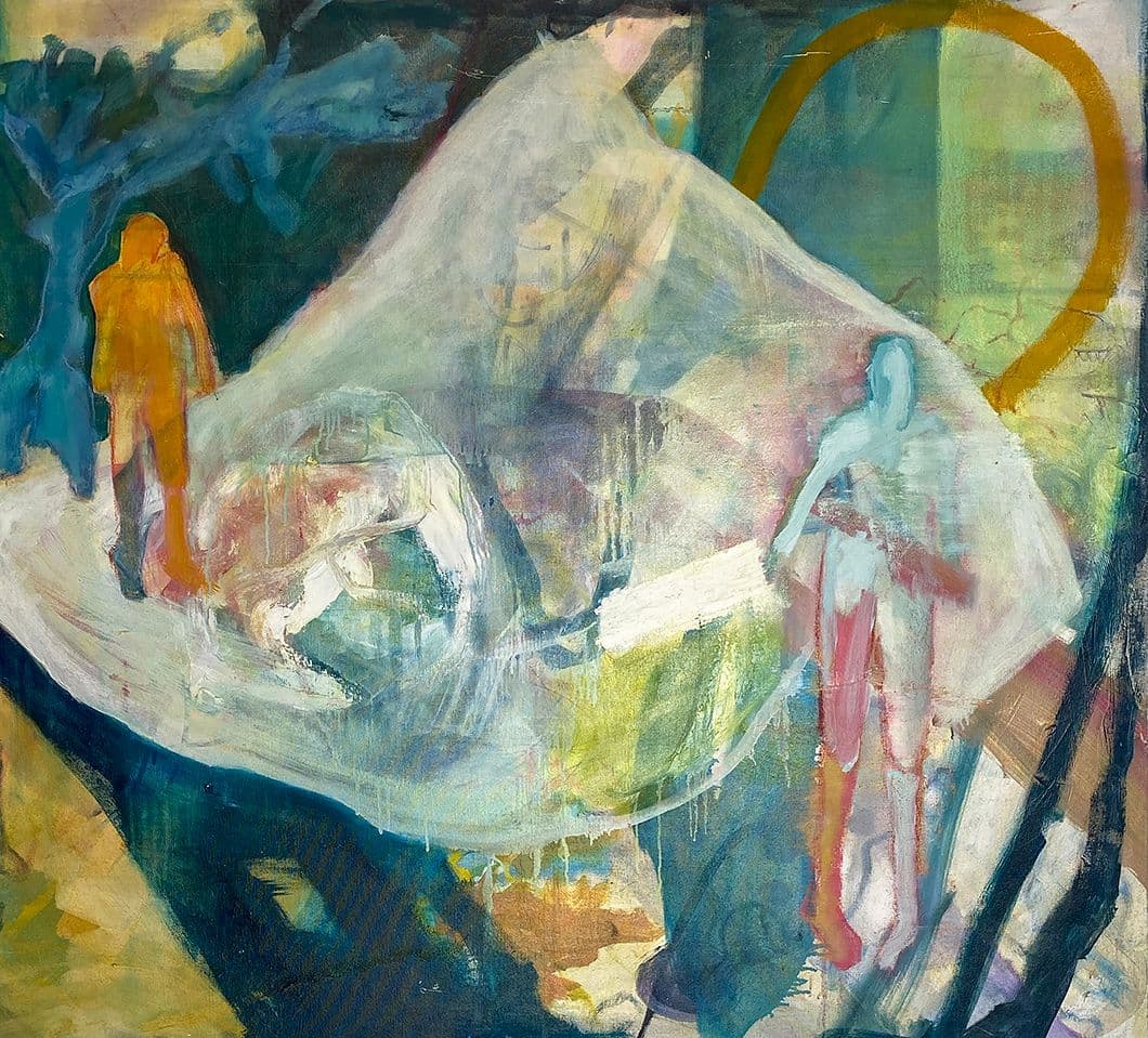 Biba Esaad, Cheated of Some Marvelous Experience, 2020. Oil on handmade canvas, 76 x 101.6 x 5.1 cm. Courtesy the artist. Photo: Biba Esaad.  