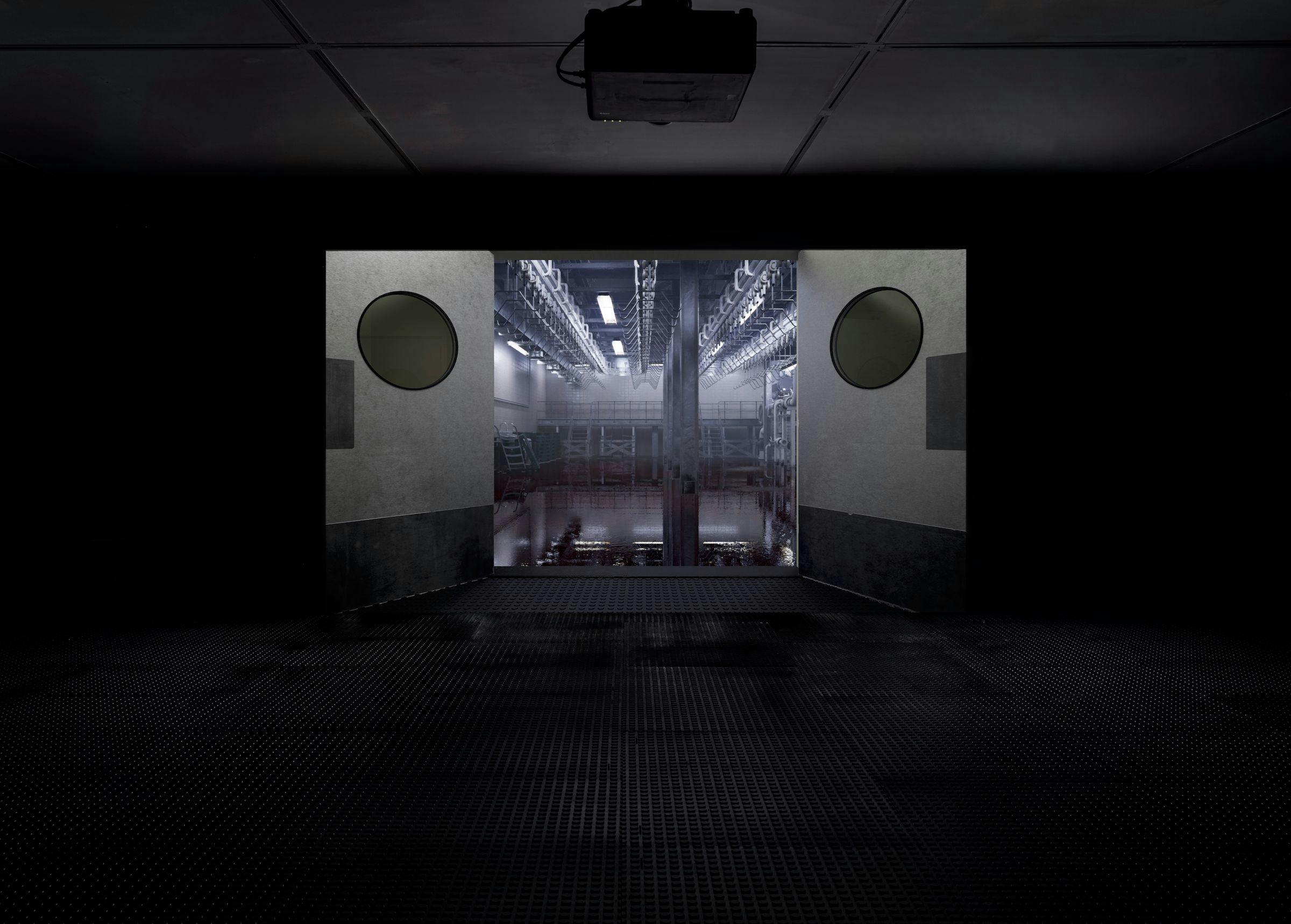 Aria Dean, Abattoir, U.S.A.!, 2023. Installation view: Abattoir, U.S.A.!, The Power Plant Contemporary Art Gallery, Toronto, 2023. Photo: Toni Hafkenscheid.