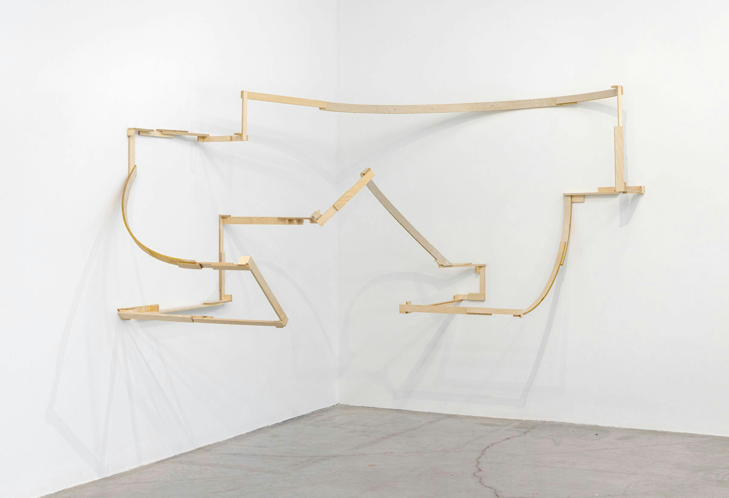 Jen Aikten, Outline 1, 2023. Plywood and glue. Commissioned by The Power Plant, 2023. Courtesy the artist, Nicholas Metivier Gallery, Toronto, and TrépanierBaer, Calgary. Photo: Toni Hafkenscheid.