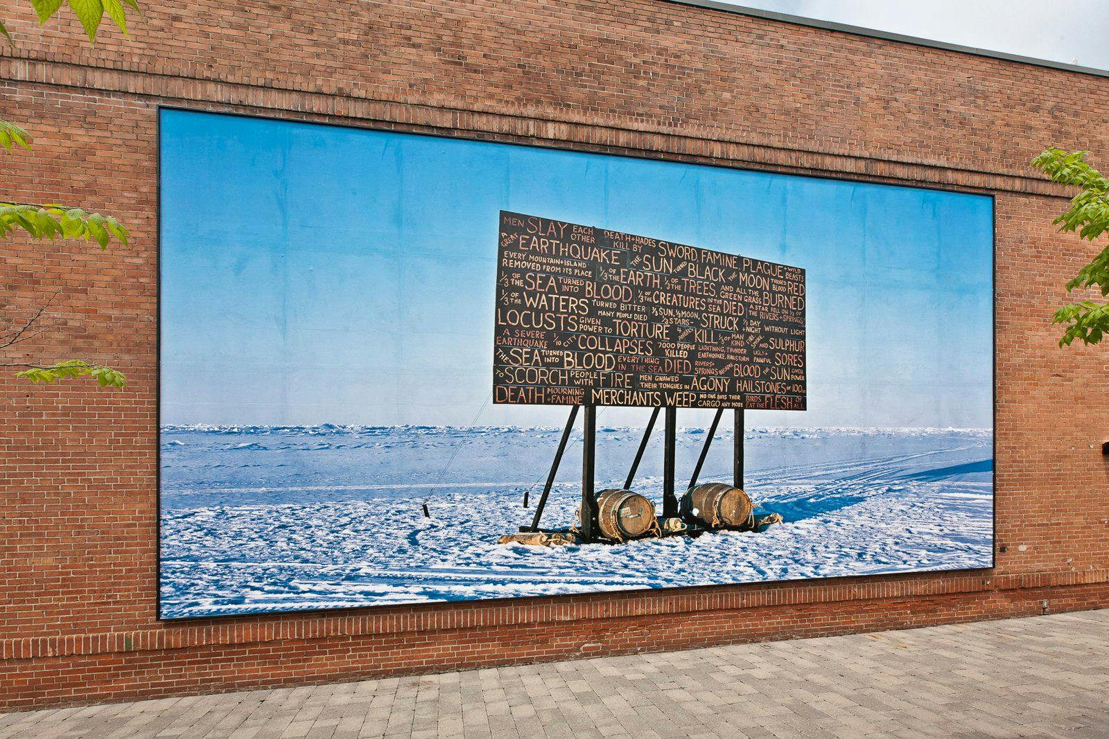 Kevin Schmidt, A Sign in the Northwest Passage (Billboard Mural), 2011, digital photo, dimensions variable. Installation view, The Power Plant, Toronto, 2011