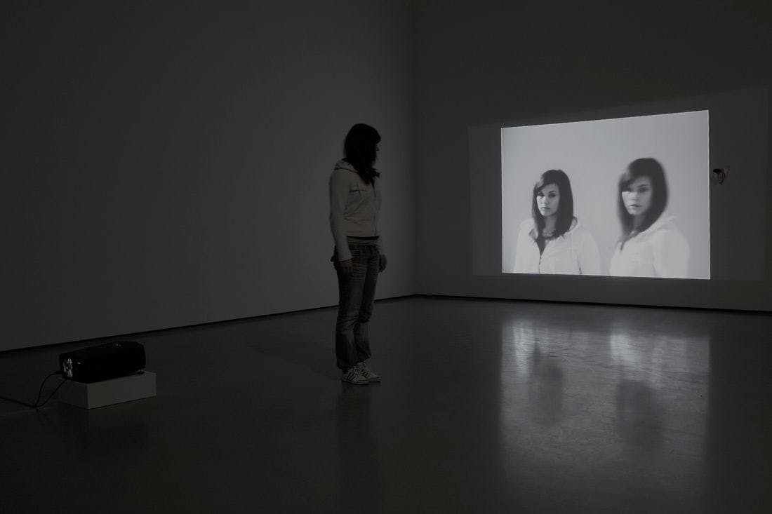 Peter Campus, Anamnesis, 1973. Closed-circuit video installation. Courtesy the artist and Anamnesis, and Albion Gallery.